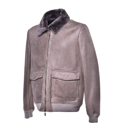 Veste en mouton taupe
