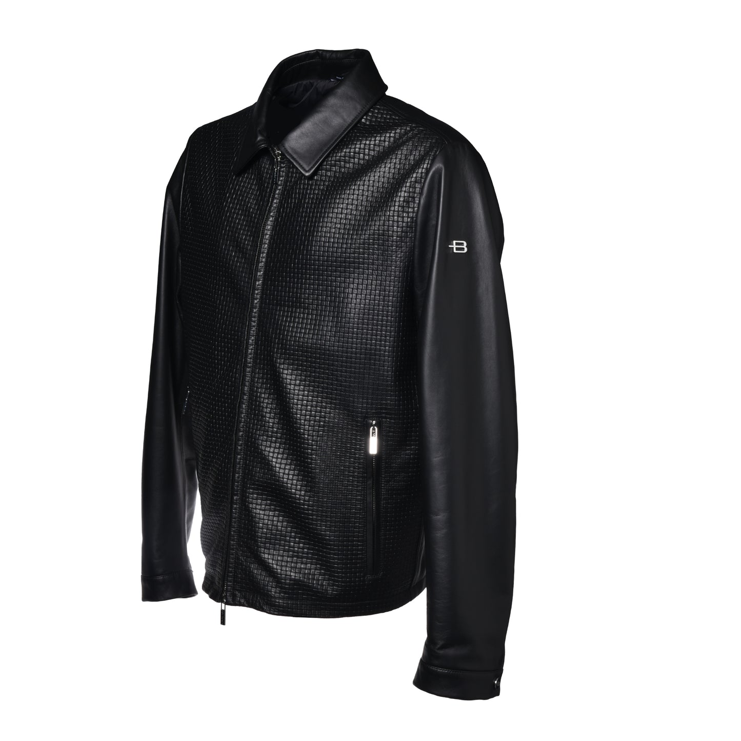 Veste noire en cuir nappa