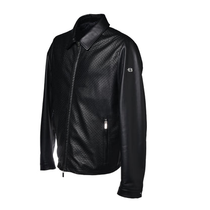 Veste noire en cuir nappa