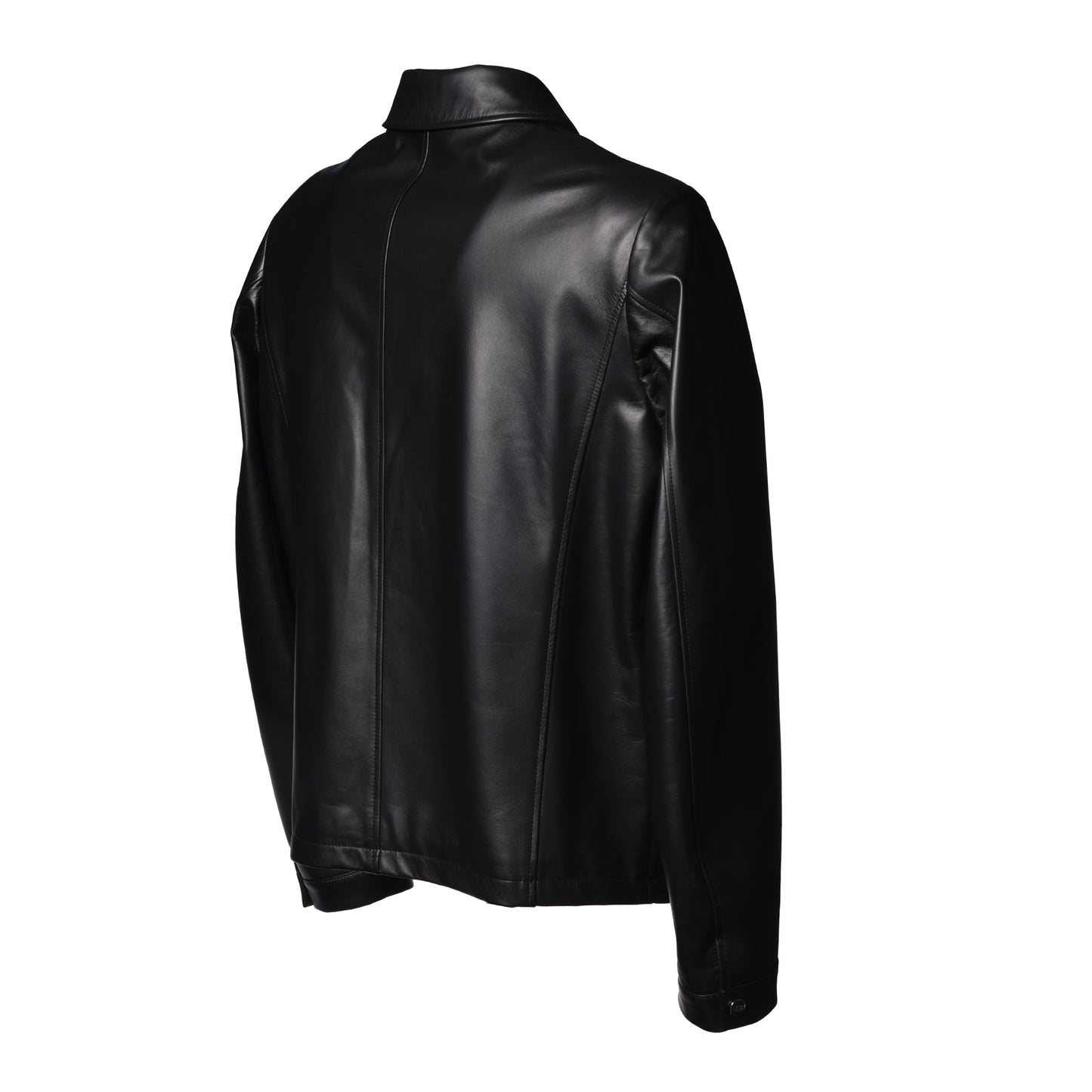 Veste noire en cuir nappa