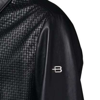 Veste noire en cuir nappa