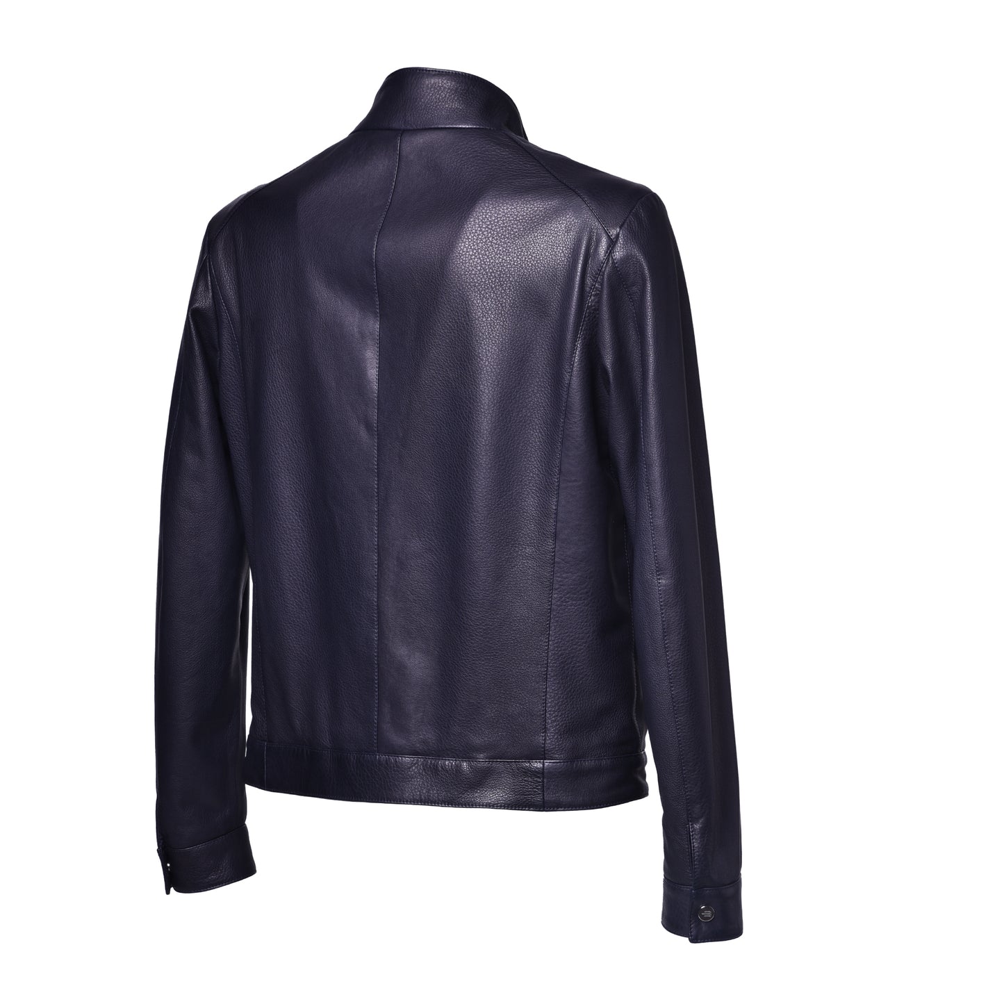 Veste bleu marine double face en cuir nappa