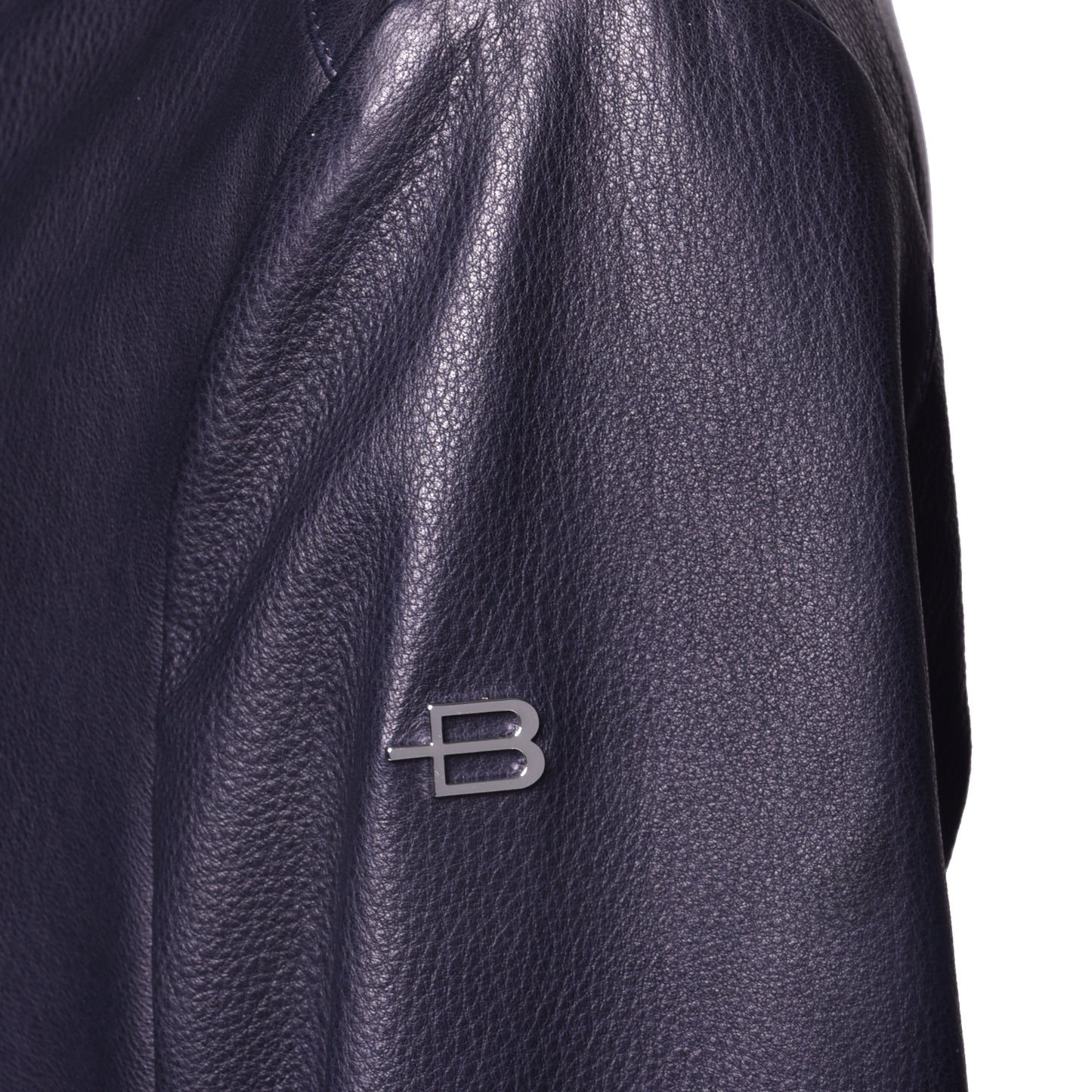 Veste bleu marine double face en cuir nappa