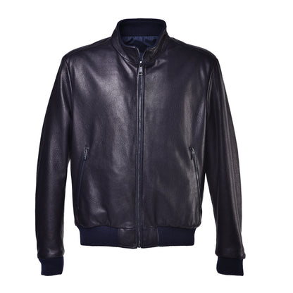 Veste réversible bleue en nappa