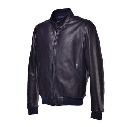 Veste réversible bleue en nappa