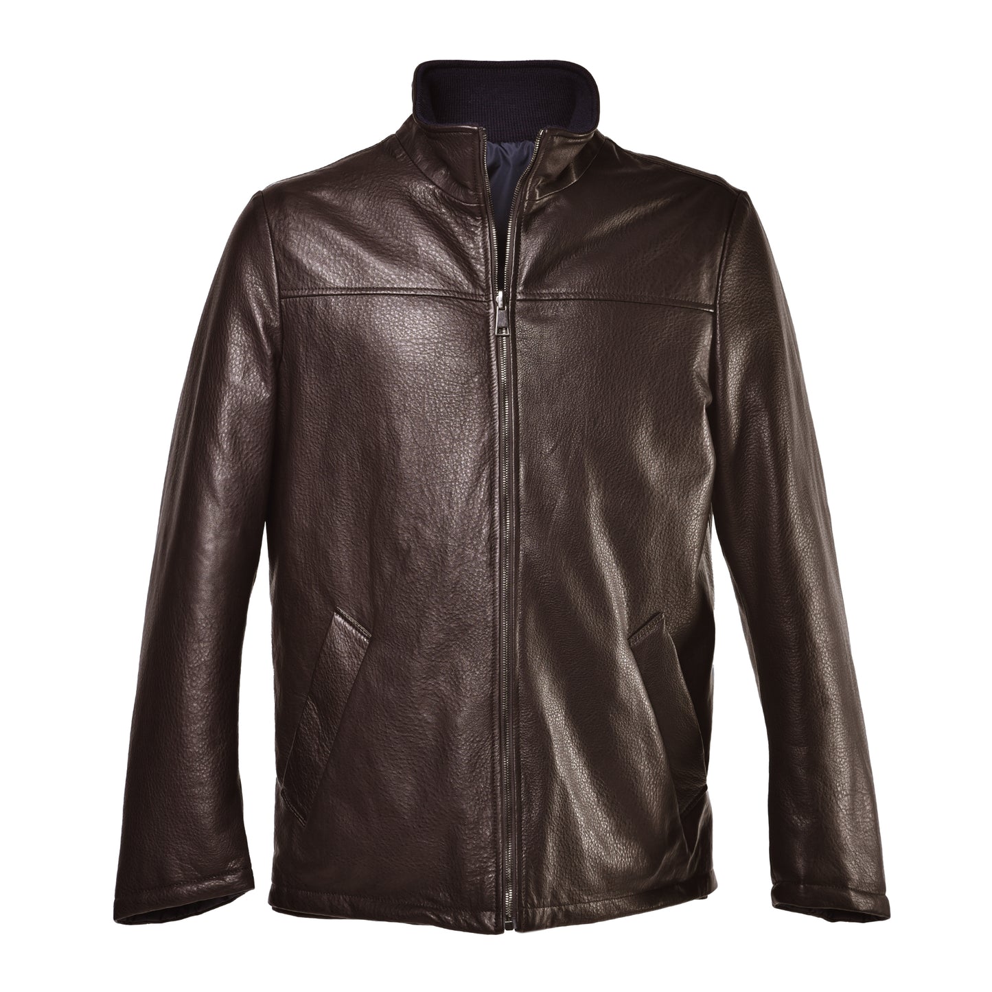Veste réversible marron foncé en nappa