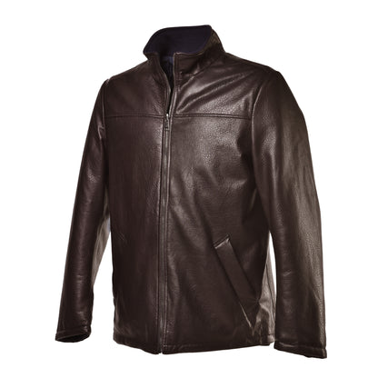 Veste réversible marron foncé en nappa
