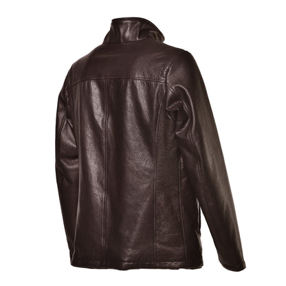Veste réversible marron foncé en nappa
