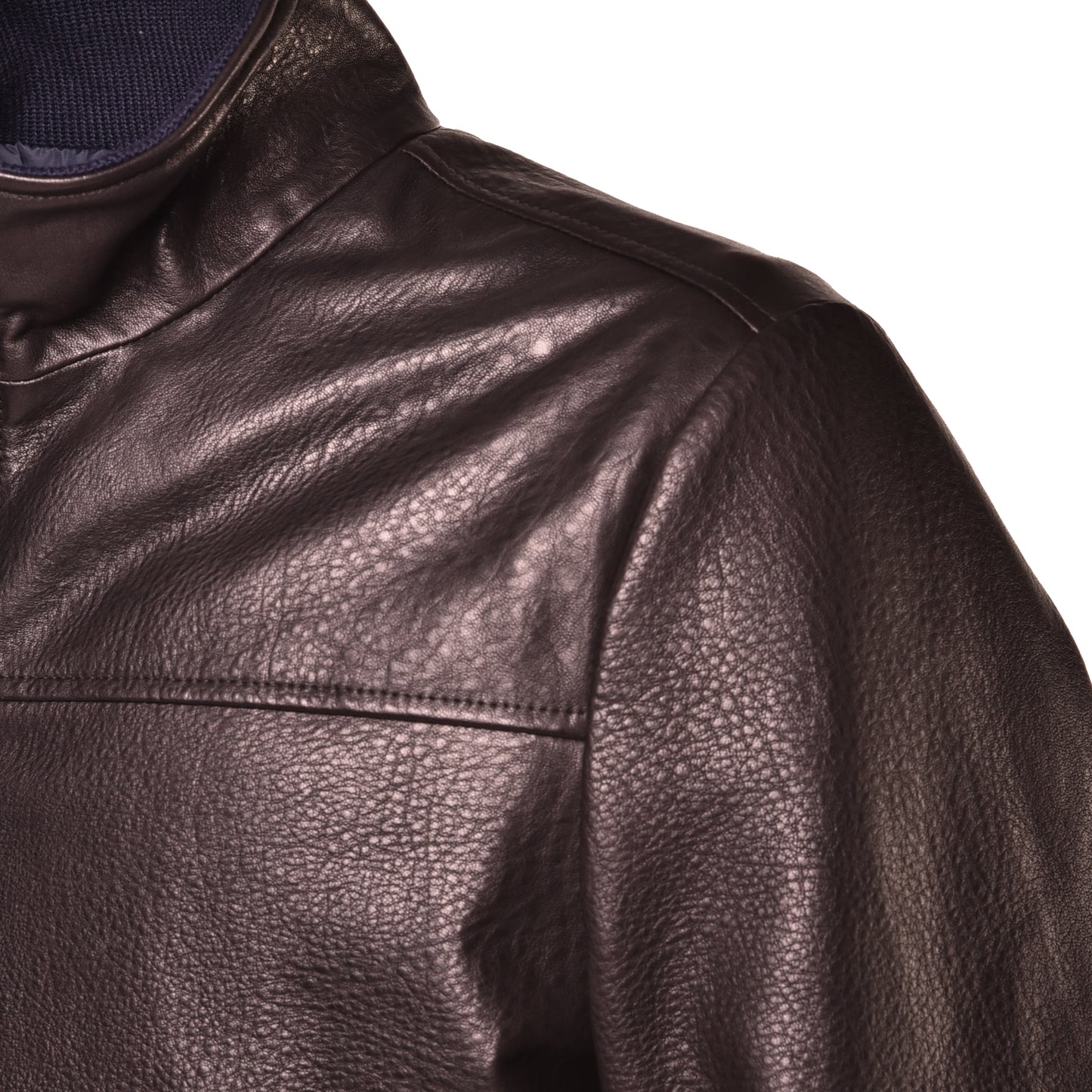 Veste réversible marron foncé en nappa