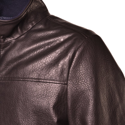 Veste réversible marron foncé en nappa