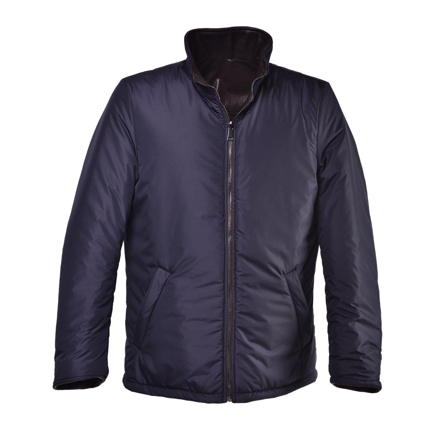 Veste réversible marron foncé en nappa