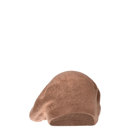 Béret en cachemire mélangé camel