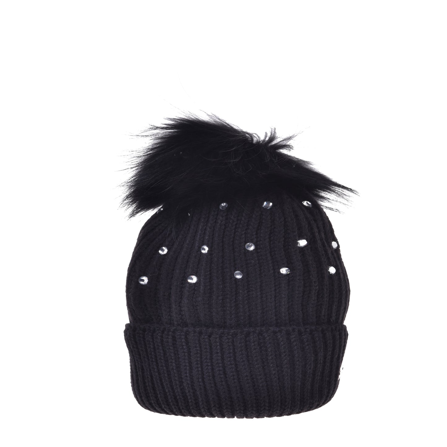 Bonnet noir en laine mélangée