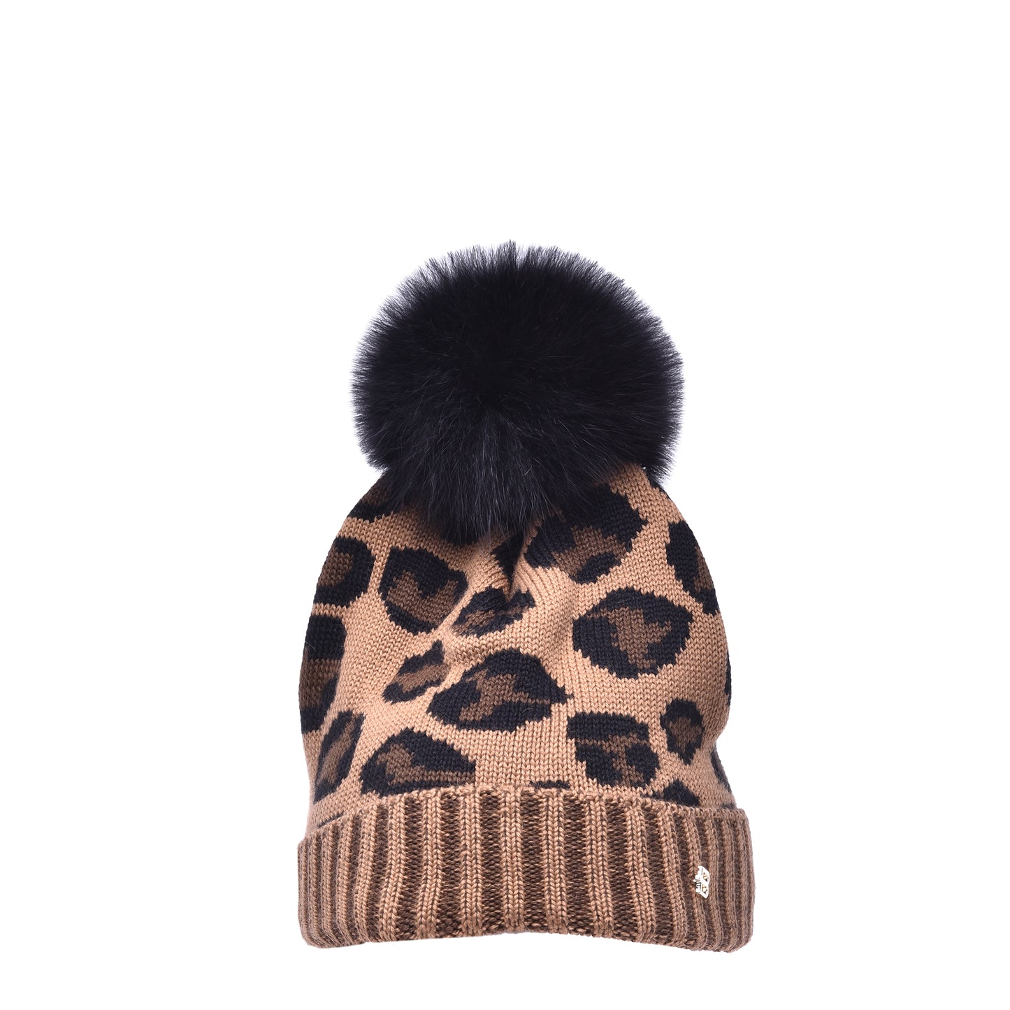 Bonnet en laine léopard