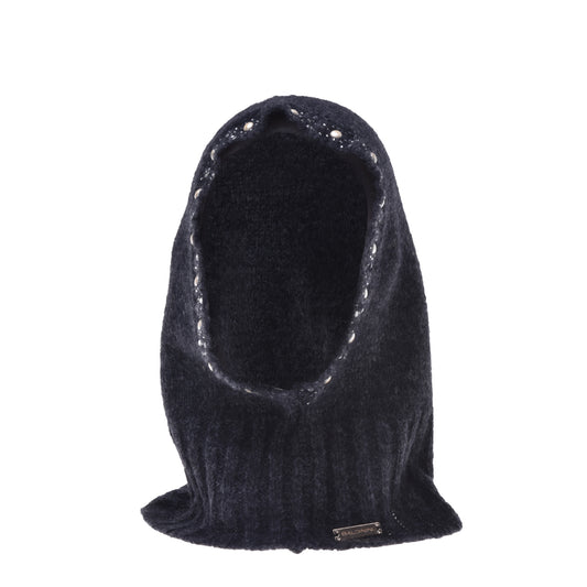Bonnet noir en laine mélangée