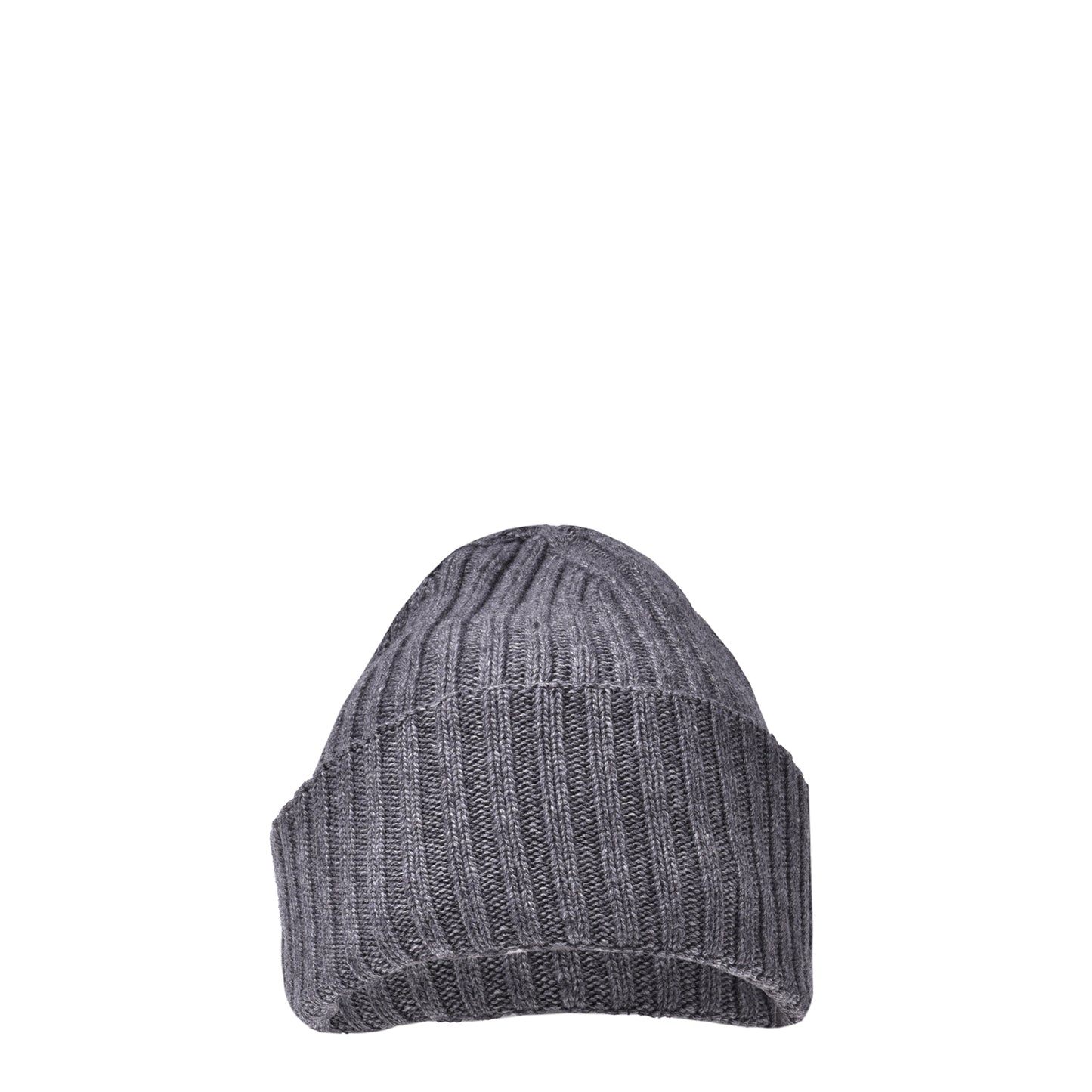 Bonnet côtelé en cachemire mélangé gris