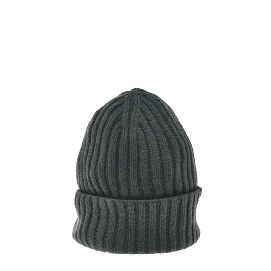 Bonnet vert olive en cachemire mélangé