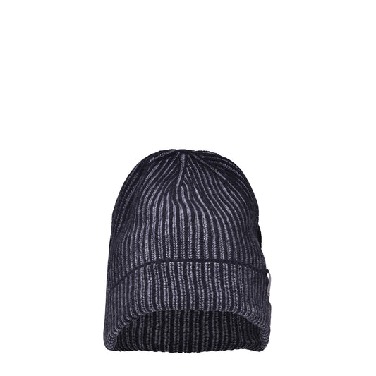 Bonnet Baldinini à côtes en cachemire mélangé noir et gris