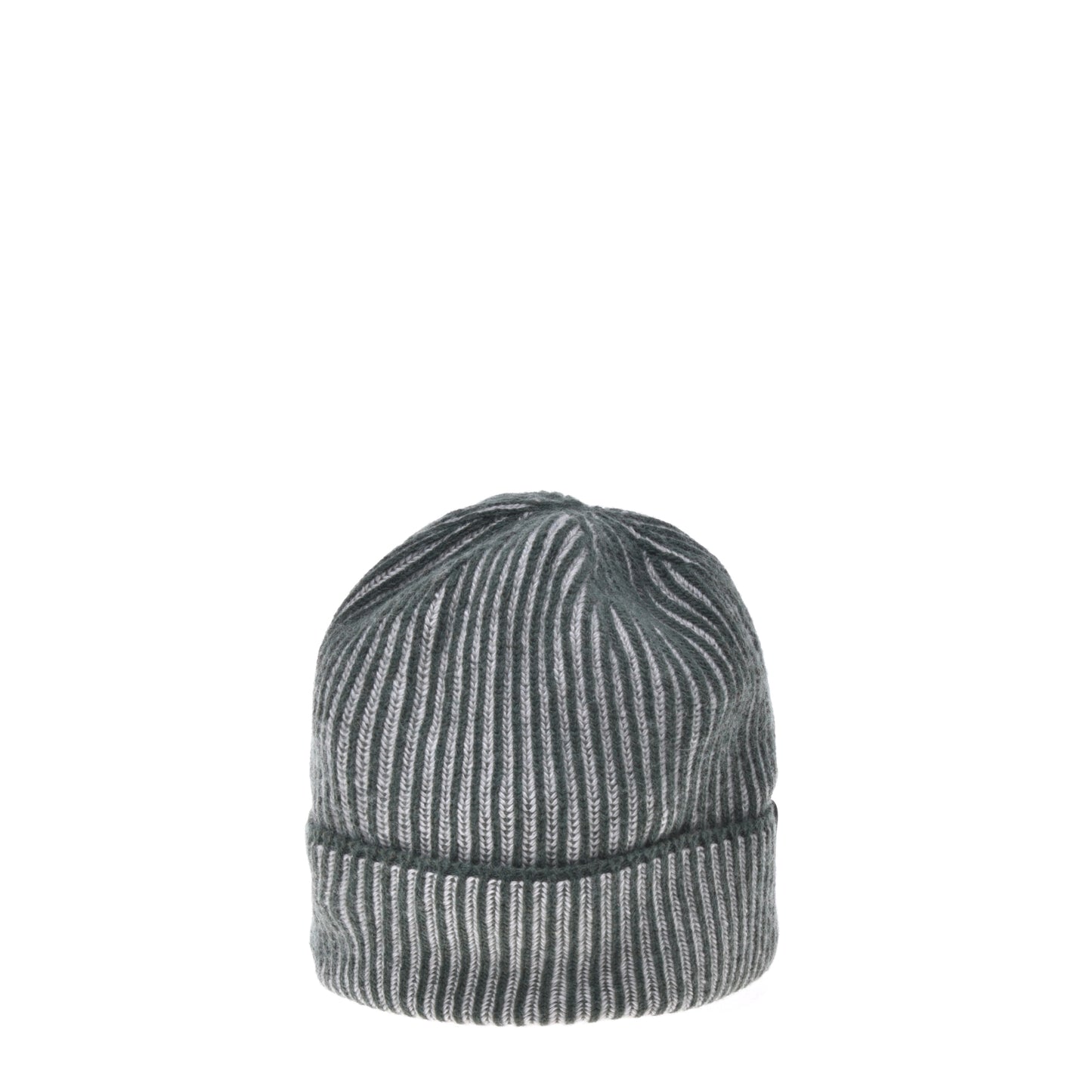Bonnet kaki et crème en cachemire mélangé