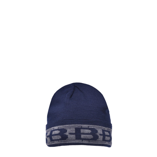 Bonnet Baldinini bleu marine et gris en laine