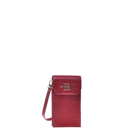 Support pour téléphone portable avec monogramme matelassé rouge