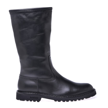Bottes en cuir de vachette noir