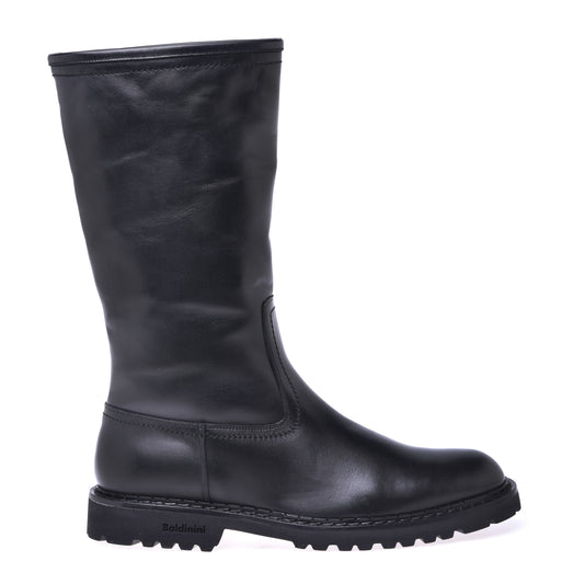 Bottes en cuir de vachette noir