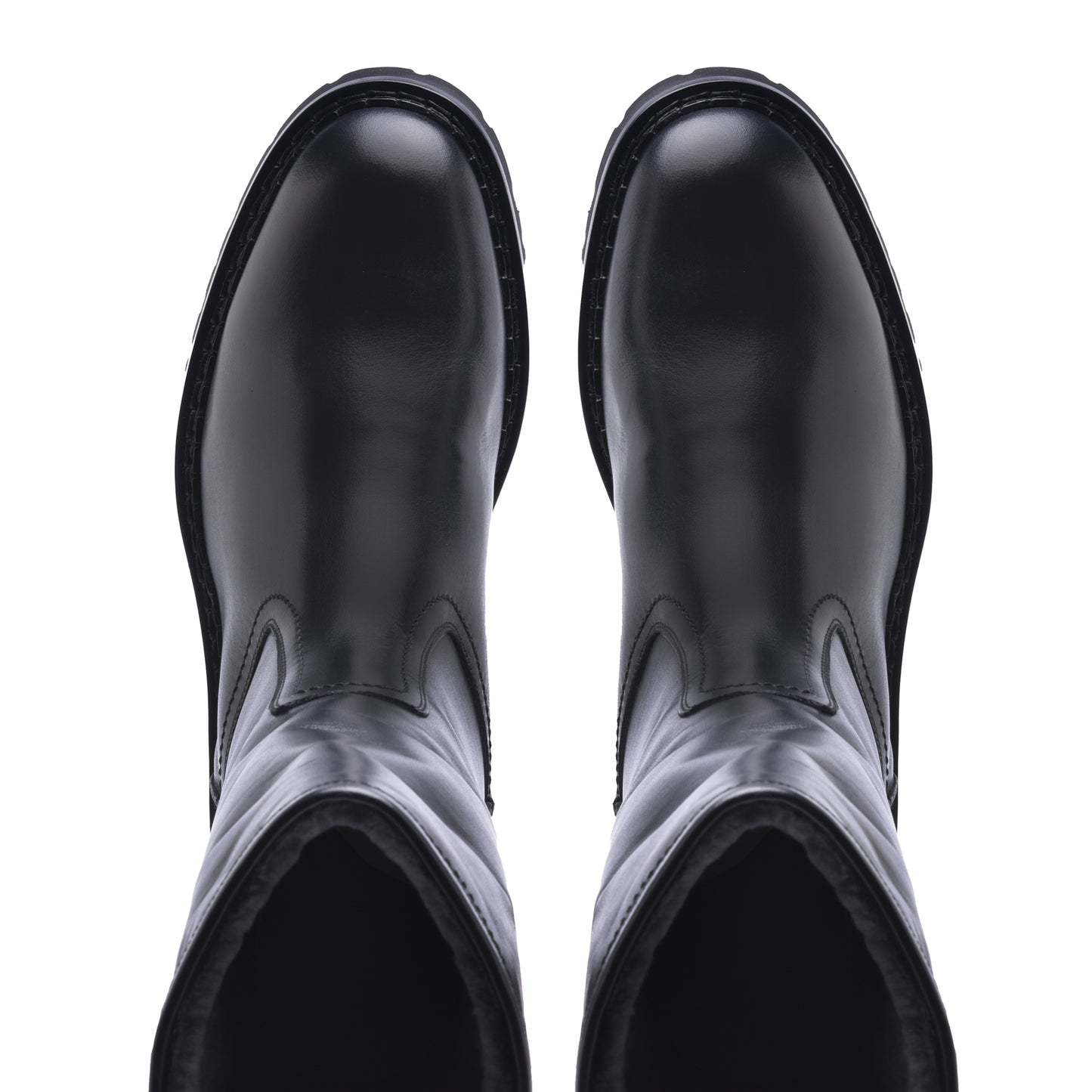 Bottes en cuir de vachette noir