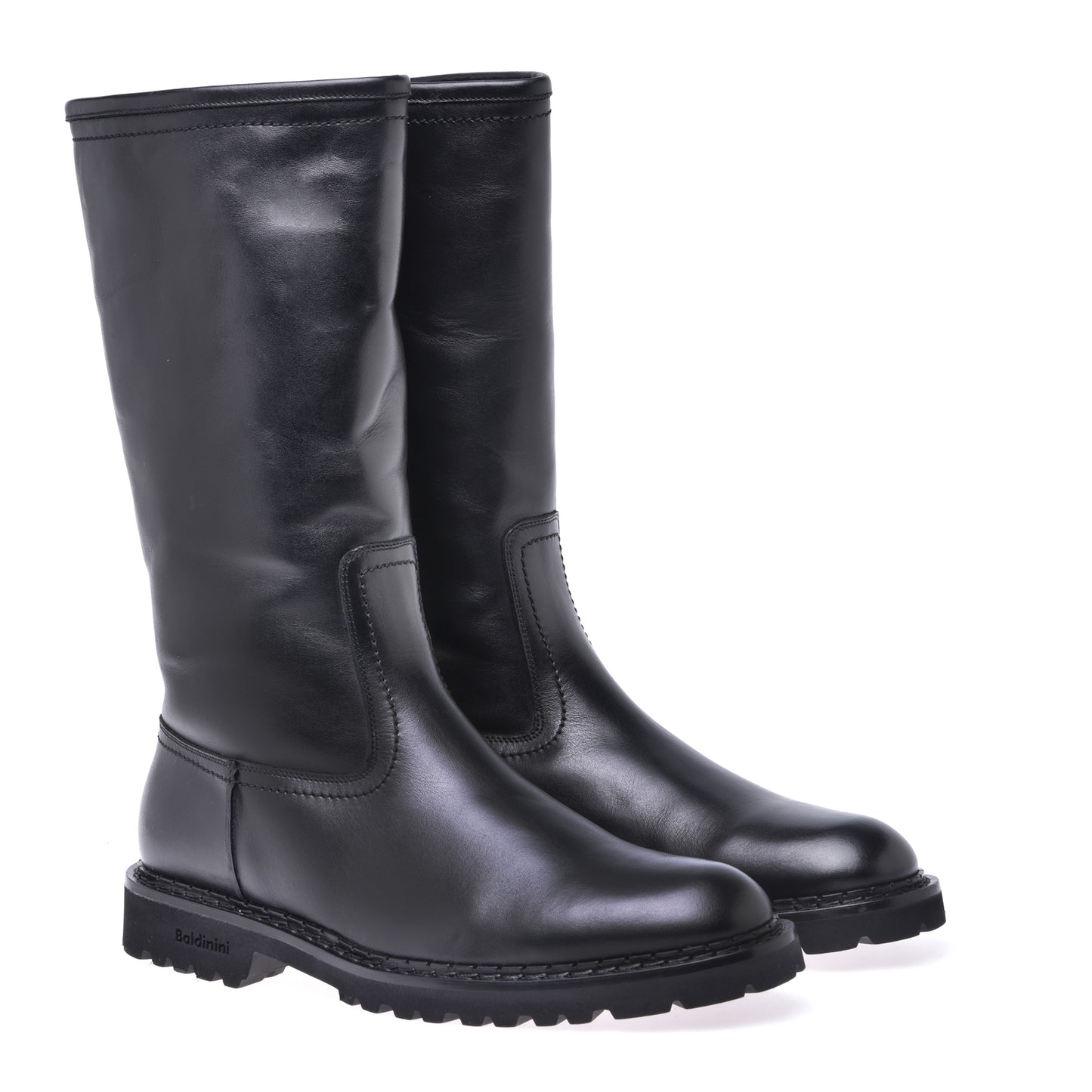 Bottes en cuir de vachette noir