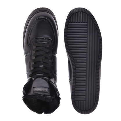 Sneakers montantes en cuir noir