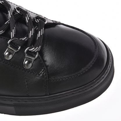 Sneakers montantes en cuir de veau noir