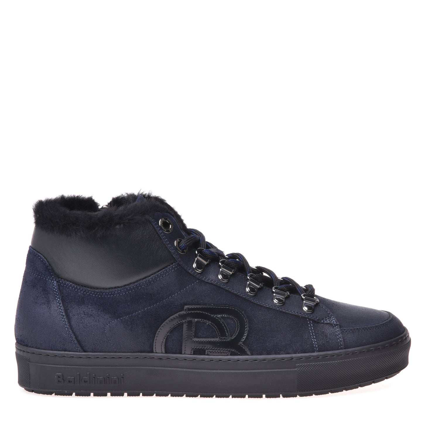 Sneakers montantes en daim bleu foncé