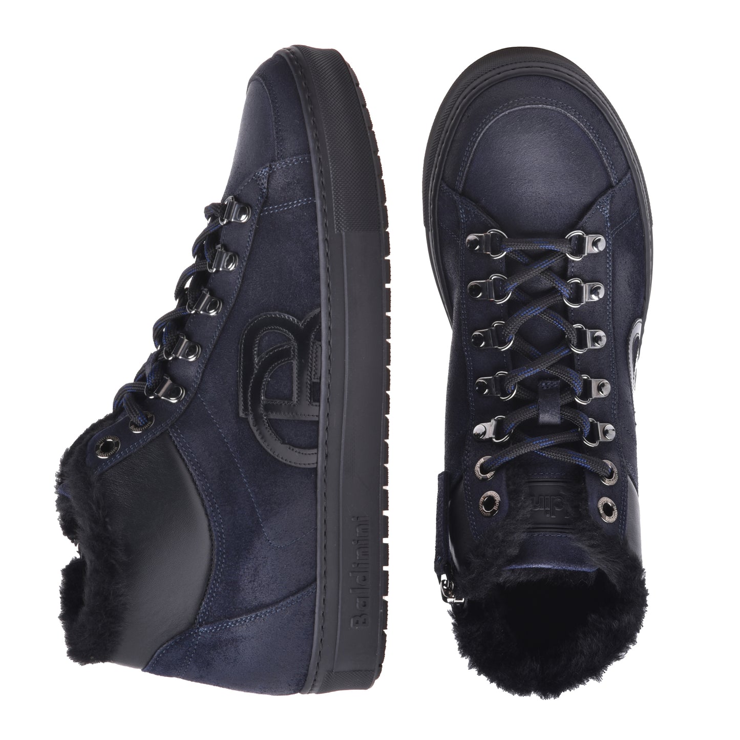 Sneakers montantes en daim bleu foncé