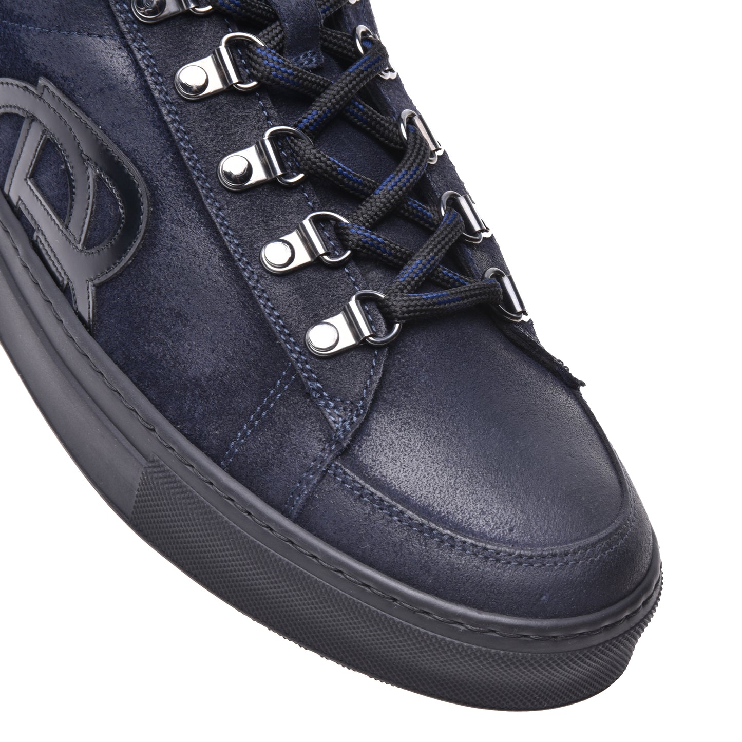 Sneakers montantes en daim bleu foncé