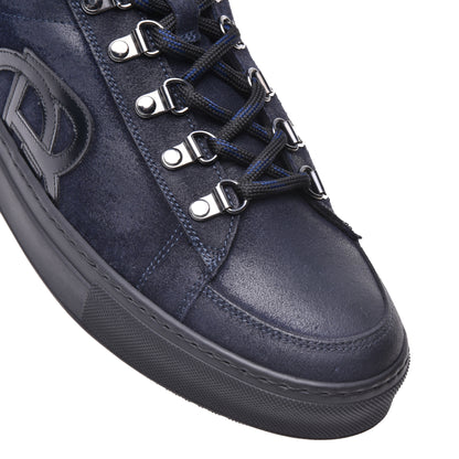 Sneakers montantes en daim bleu foncé