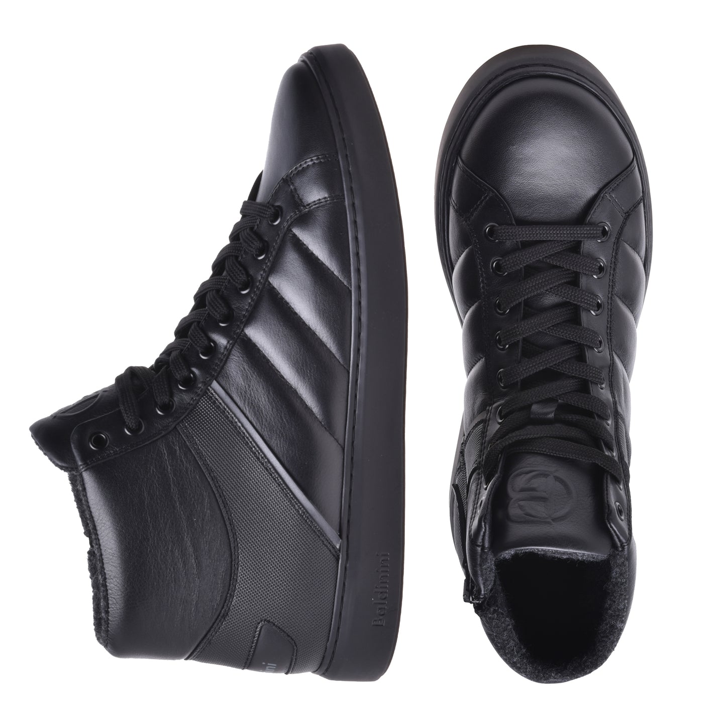 Sneakers montantes en nappa noir