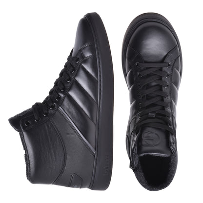 Sneakers montantes en nappa noir