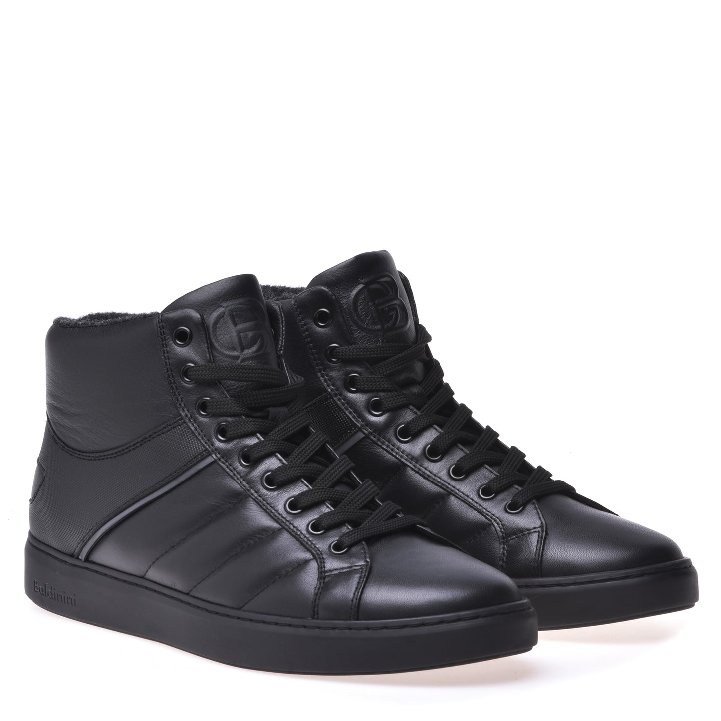 Sneakers montantes en nappa noir