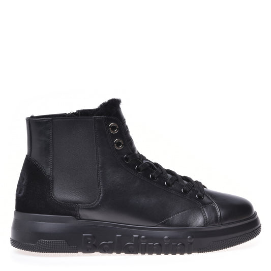 Sneakers montantes en nappa noir