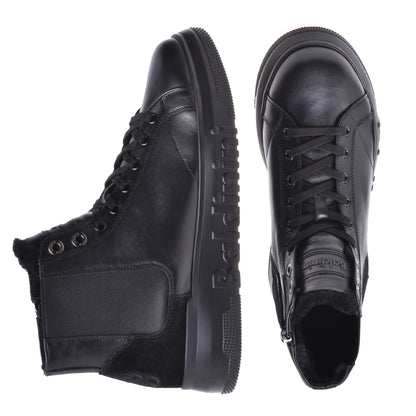 Sneakers montantes en nappa noir