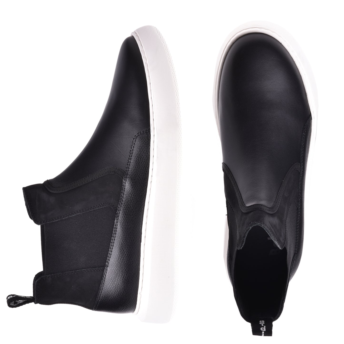 Sneakers montantes en cuir noir