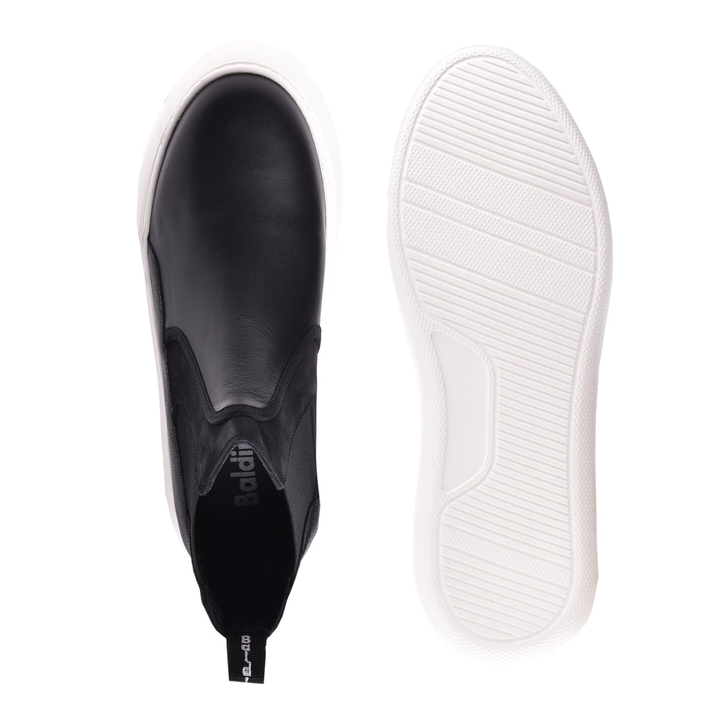 Sneakers montantes en cuir noir