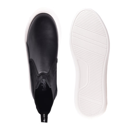 Sneakers montantes en cuir noir
