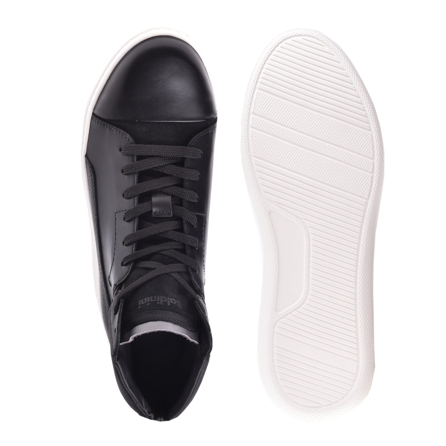 Sneakers montantes en cuir noir