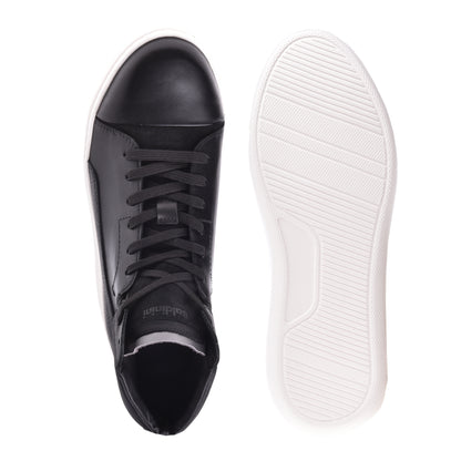 Sneakers montantes en cuir noir
