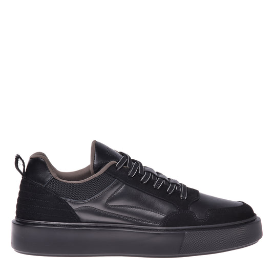 Sneakers en nappa et suède noir