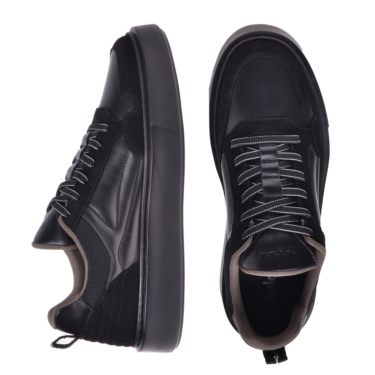 Sneakers en nappa et suède noir