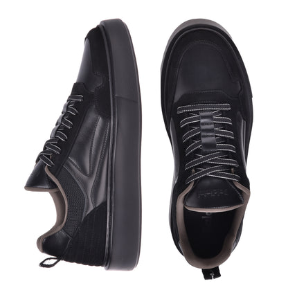 Sneakers en nappa et suède noir