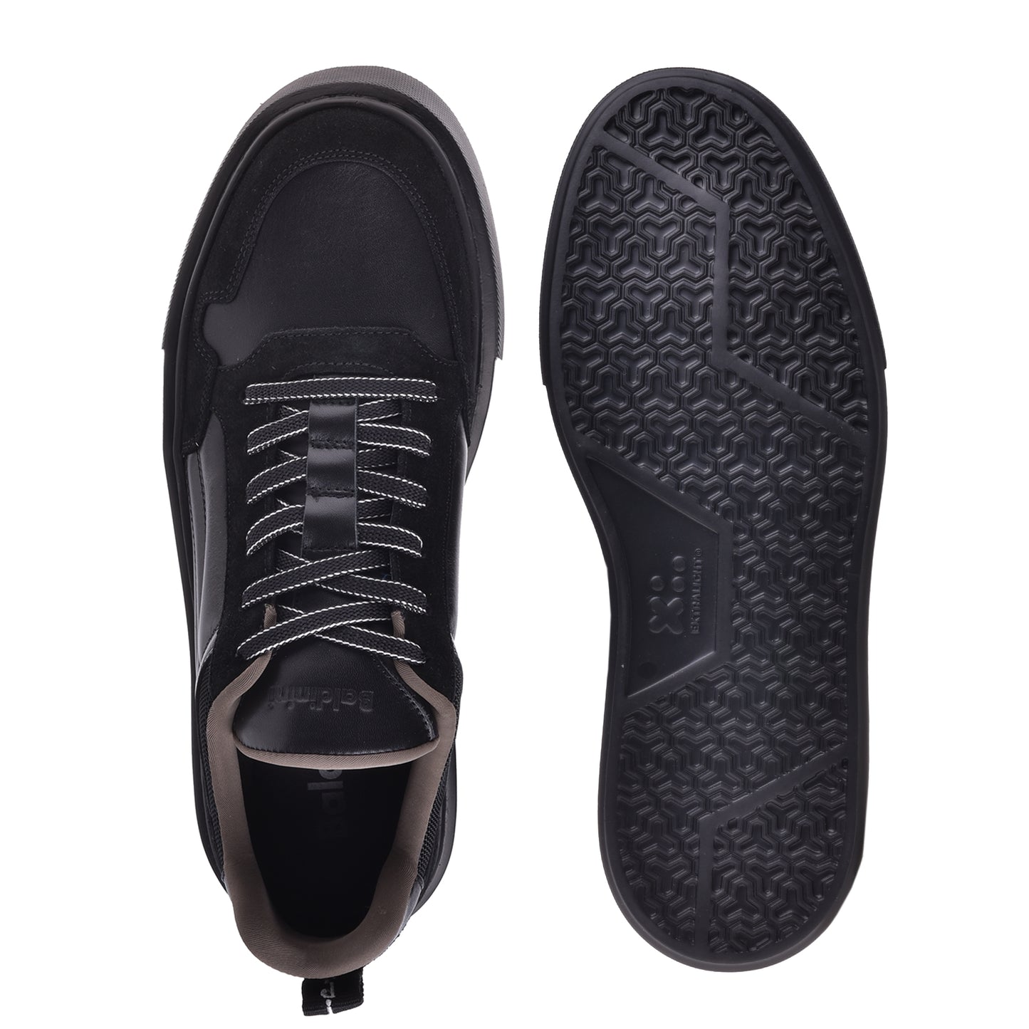Sneakers en nappa et suède noir