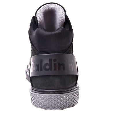 Sneakers mi-hautes en nubuck noir et tissu noir